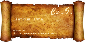 Csernus Imre névjegykártya